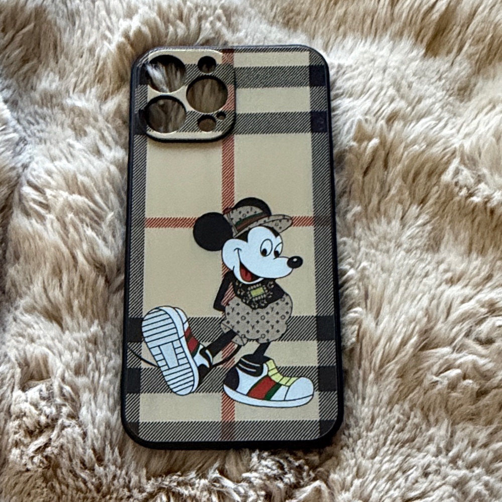 Stylish Mickey Mouse Plaid Phone Case for iPhone 13 Pro Max!!